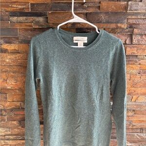 Ellen Tracy Teal 100% Cashmere Sweater
